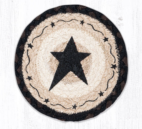 LC-313 Primitive Black Star Round Large Coaster 7"x7"