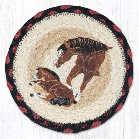 LC-319 Mom and Pony Round Large Coaster 7"x7"