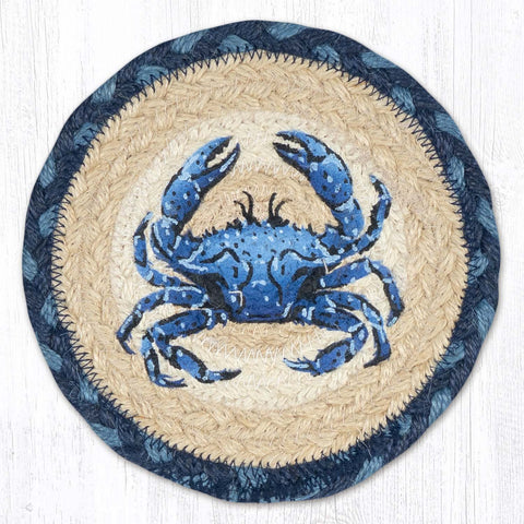 LC-362 Crab Dark Blue Round Large Coaster 7"x7"