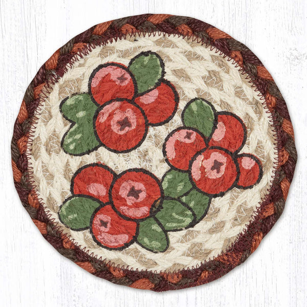 LC-417 Holly Berries Round Large Coaster 7"x7"