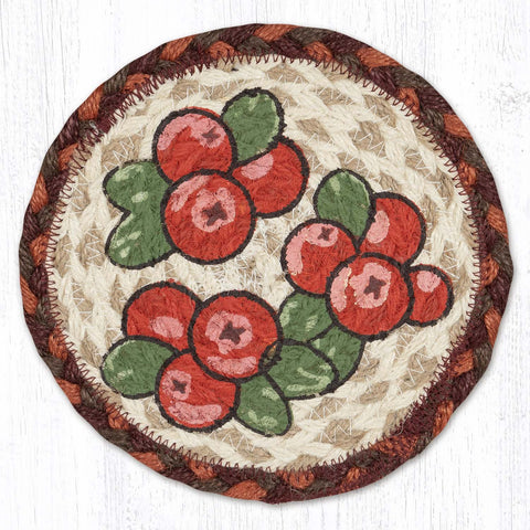 LC-417 Holly Berries Round Large Coaster 7"x7"