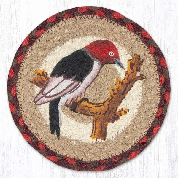 LC-417 Woodpecker Round Large Coaster 7"x7"