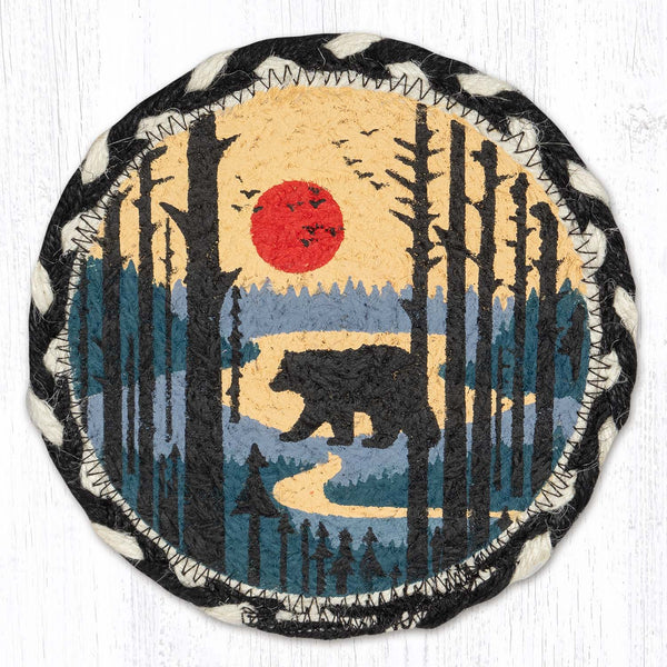 LC-430 Bear Scene Round Large Coaster 7"x7"