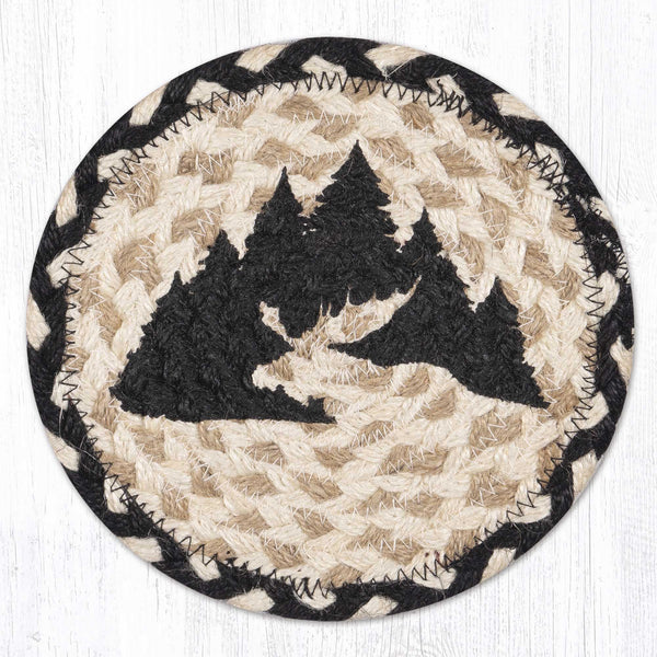 LC-430 Graphic Moose Round Large Coaster 7"x7"