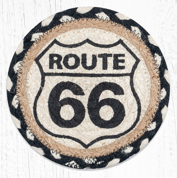 LC-430 Route 66 Round Large Coaster 7"x7"
