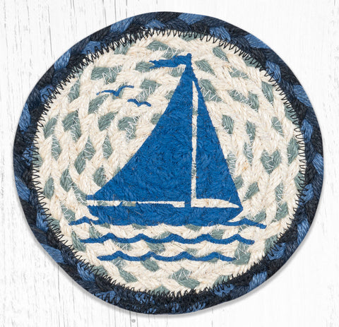 LC-443 Sailboat Round Large Coaster 7"x7"