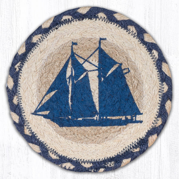LC-444 Schooner Round Large Coaster 7"x7"