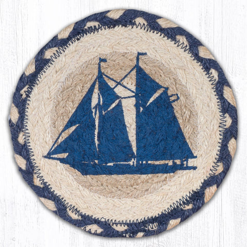 LC-444 Schooner Round Large Coaster 7"x7"