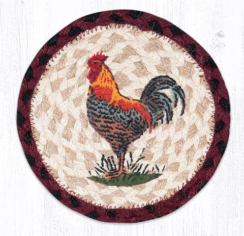 LC-471 Rustic Rooster Round Large Coaster 7"x7"