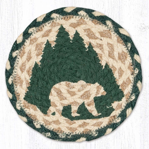 LC-505 Tree Line Grizzly Round Large Coaster 7"x7"