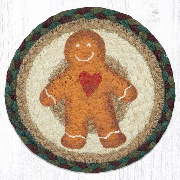 LC-508 Gingerbread Man Round Large Coaster 7"x7"
