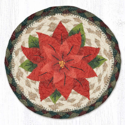 LC-508 Red Poinsettias Round Large Coaster 7"x7"