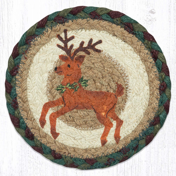 LC-508 Reindeer Round Large Coaster 7"x7"