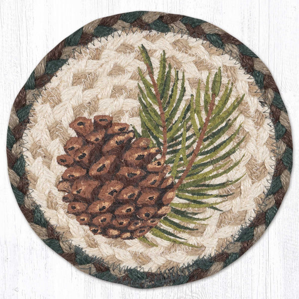 LC-577 Graphic Pinecone Round Large Coaster 7"x7"