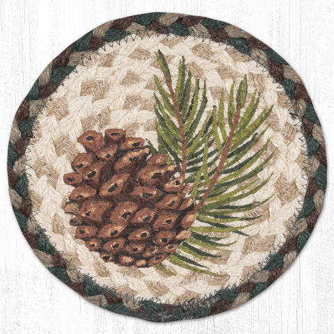 LC-577 Graphic Pinecone Round Large Coaster 7"x7"
