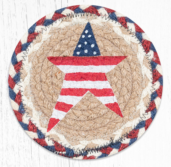 LC-618 Primitive American Star Round Large Coaster 7"x7"