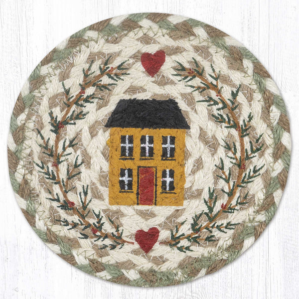 LC-660 House & Garland Round Large Coaster 7"x7"