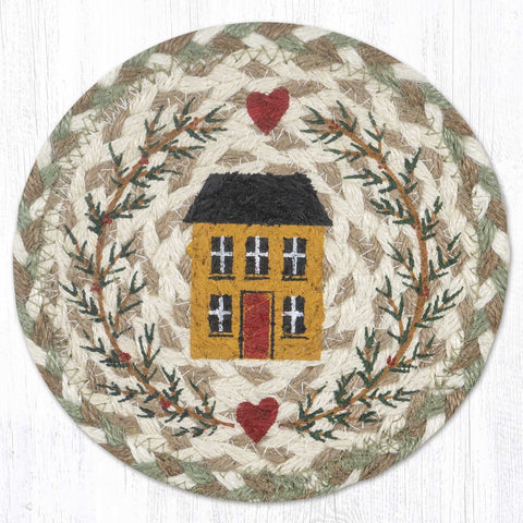 LC-660 House & Garland Round Large Coaster 7"x7"
