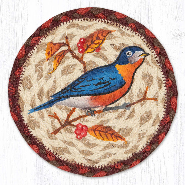 LC-717 Wildlife Bluebird Round Large Coaster 7"x7"