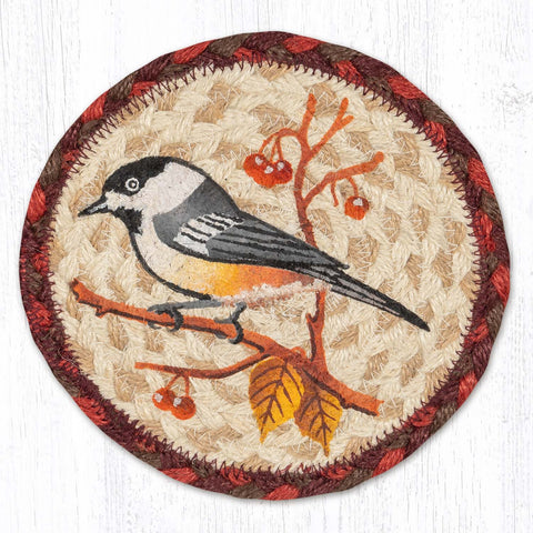 LC-717 Wildlife Chickadee Round Large Coaster 7"x7"