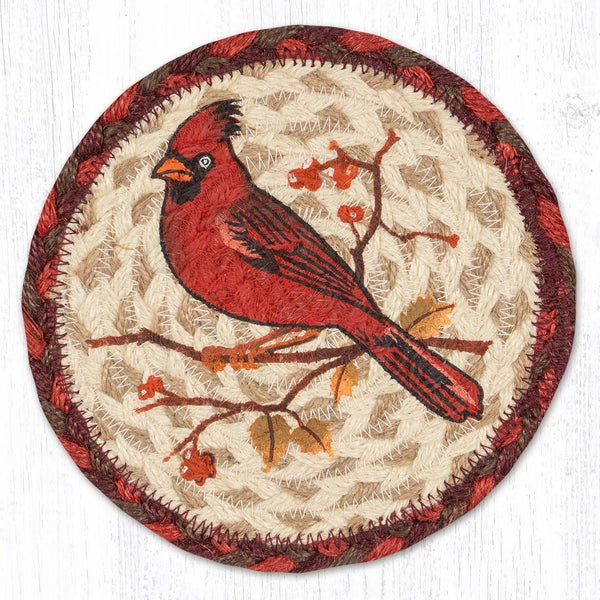 LC-717 Wildlife Cardinal Round Large Coaster 7"x7"