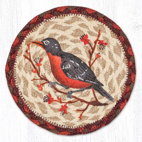 LC-717 Wildlife Robin Round Large Coaster 7"x7"
