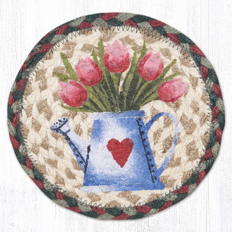 LC-801 Tulip Watering Can Round Large Coaster 7"x7"