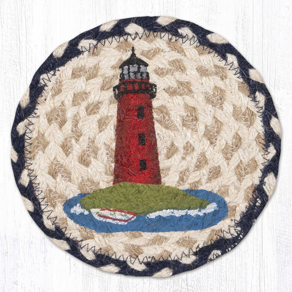LC-830 Red Lighthouse Round Large Coaster 7"x7"