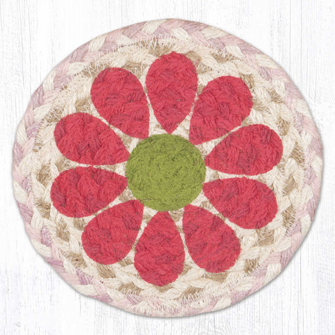LC-857 Pink Graphic Flower Round Large Coaster 7"x7"