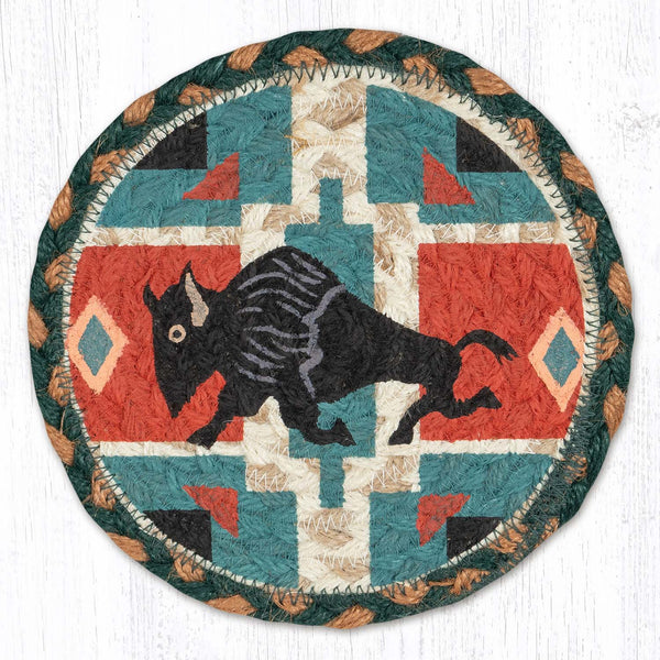 LC-865 Native American Buffalo Round Large Coaster 7"x7"