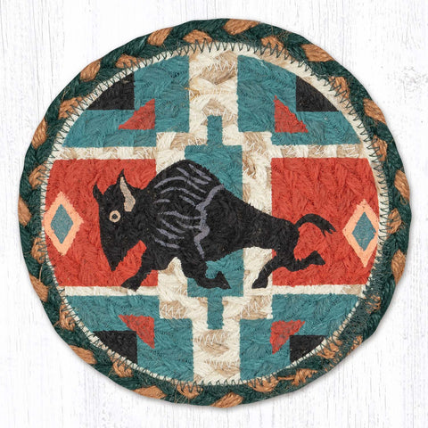 LC-865 Native American Buffalo Round Large Coaster 7"x7"