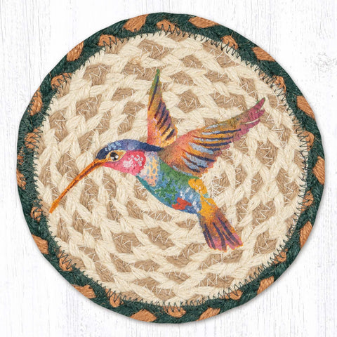 LC-865 Ruby Throated Hummingbird Round Large Coaster 7"x7"