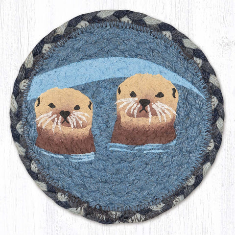 LC-869 Sea Otters Round Large Coaster 7"x7"