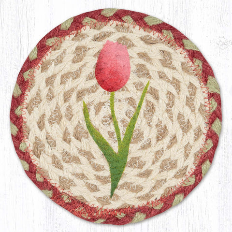 LC-874 Tulips Round Large Coaster 7"x7"