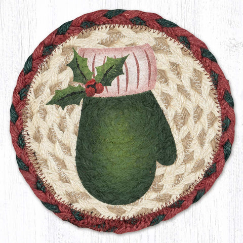 LC-875 Green Mitten Round Large Coaster 7"x7"