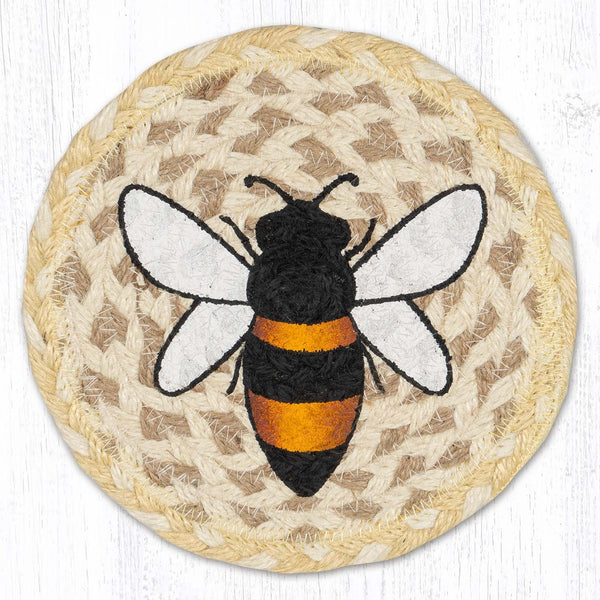LC-880 Bee Happy Round Large Coaster 7"x7"