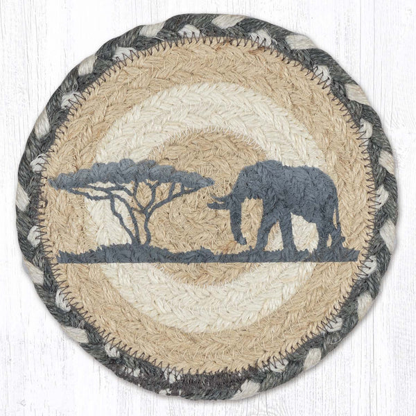 LC-890 Elephant Round Large Coaster 7"x7"
