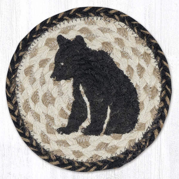 LC-9-93 Bear Cub Silhouette Round Large Coaster 7"x7"