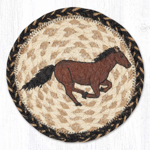 LC-9-93 Galloping Horse Round Large Coaster 7"x7"