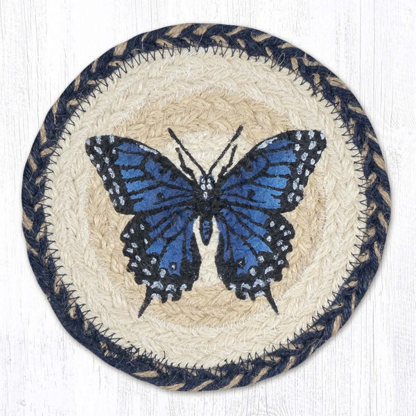 LC-9-921 Blue Swallowtail Round Large Coaster 7"x7"