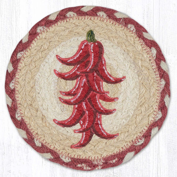 LC-916 Chili Pepper Ristra Round Large Coaster 7"x7"