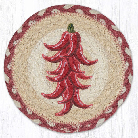 LC-916 Chili Pepper Ristra Round Large Coaster 7"x7"