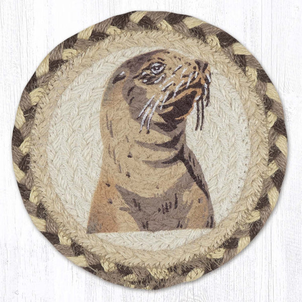 LC-923 Sea Lion Round Large Coaster 7"x7"