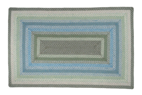 RC-419 Sage/Ivory/Settlers Blue Oblong Braided Rug 4'x6'