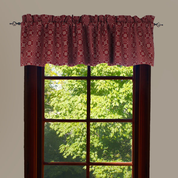 Lover’s Knot Barn Red Valance | Primitive Country Window Decor