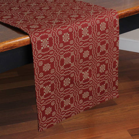 Lover’s Knot Barn Red Table Runner 14x36 | Primitive Country Decor