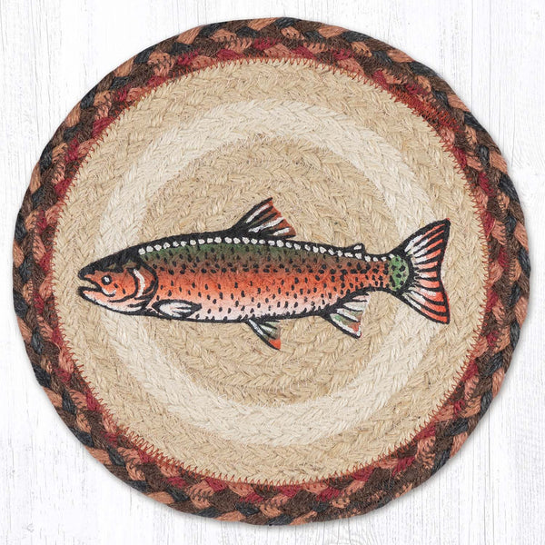MSPR-10 Red Salmon Printed Round Trivet 10"x10"