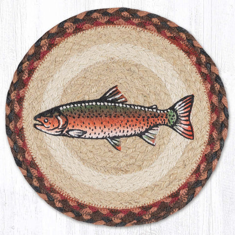 MSPR-10 Red Salmon Printed Round Trivet 10"x10"