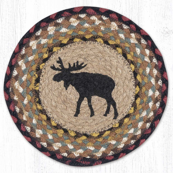 MSPR-19 Black Moose Printed Round Trivet 10"x10"