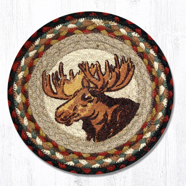 MSPR-19 Moose Portrait Printed Round Trivet 10"x10"